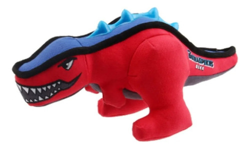 Juguete Para Perros Gigwi Duraspikes Dino Extra Durable Color Rojo Y Azul Con Gris