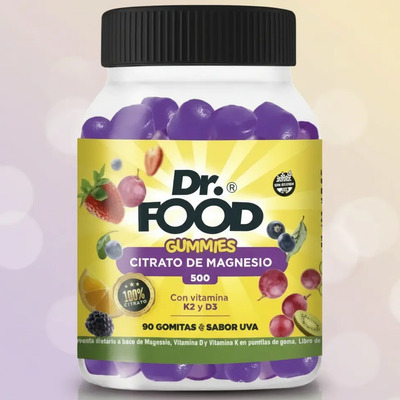 Citrato De Magnesio Dr Food 90 Gomitas Sabor Uva Sin Gluten | MercadoLibre