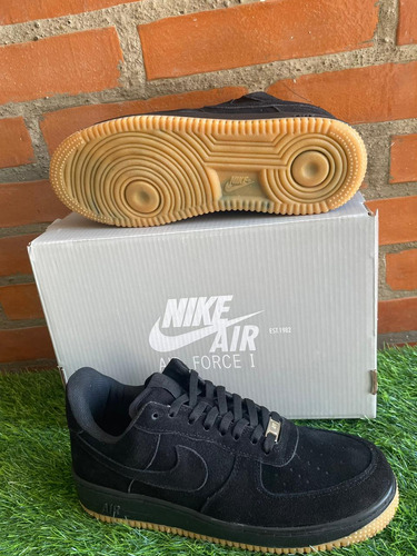 Tenis Originales Nike Air Force 1 Cuero Gamuza Negro 22.5