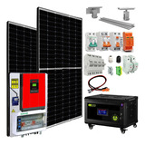Kit Panel Solar Sharp Híbrido Con Batería Litio 5kw H8-5l