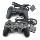 Kit Com 2 Controles Joystick Knup Para Ps2 Ps1 One Dualshock