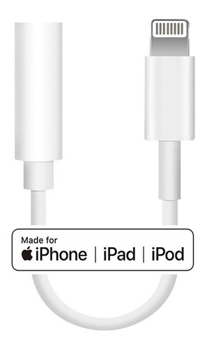 Cabo Adaptador P2 Áudio Fone P/ iPhone 11 12 13 Pro Max Cor Branco