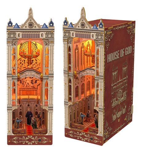 Book Nook Xiyouqi Rompecabezas 3d Modelo Iglesia Gotica