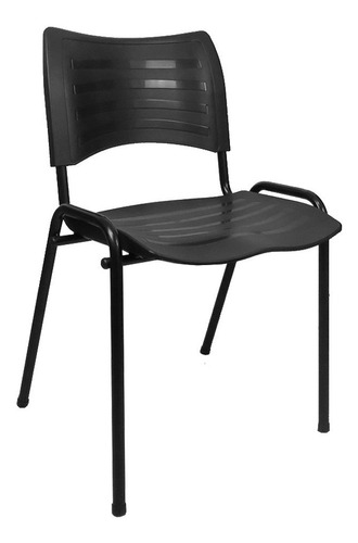 Kit 10 Cadeira Iso Fixa Plástica Empilhável Preto