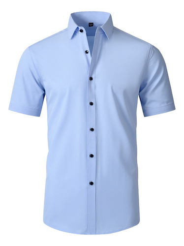 Camisa Para Hombre, Manga Corta Negocios Camisas De Vestir