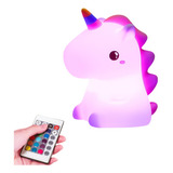 Lámpara Nocturna De Control Remoto De Silicona Unicornio