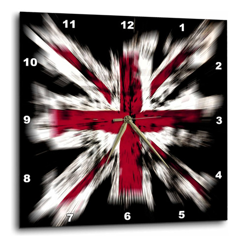 3drose Dpp__2 Reloj De Pared Rojo Británico Con Explosión, 1