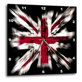 3drose Dpp__2 Reloj De Pared Rojo Británico Con Explosión, 1