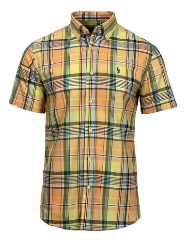 Camisa Masculina Social Oxford Polo Xadrez Lisa