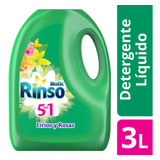 Rinso Detergente Líquido Lirios Y Rosas Botella 3lt