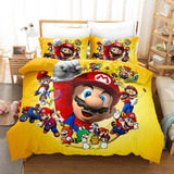 Juego De Ropa De Cama Mario, 1 Funda De Edredón Y 2 Fundas D