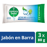 Jabón En Barra Espadol Active Deo 90 g Pack X 3