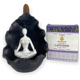 Incensário Cascata Buda Yoga + 10 Incensos Cone