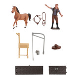 Ange 8pcs/set Lavado Caballo Juguete Modelo Juguete Juguete