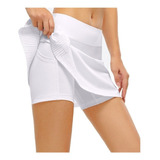 Shorts Speed Dry Falda Plisada Mujer Falso Dos Piezas [u]