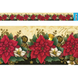 Barra Adesiva Para Decoupage Natal Bdan Iv 103 Poinsétias - 