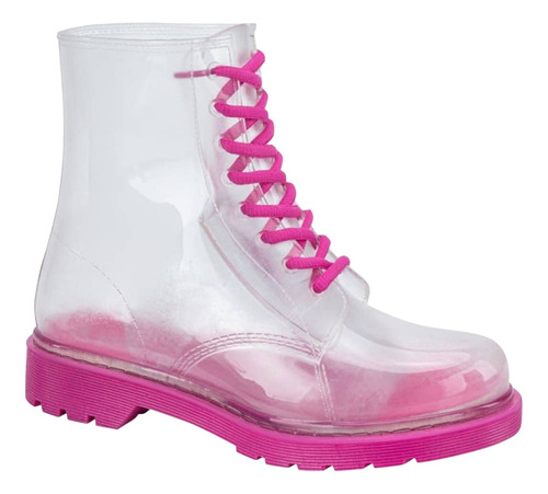 Bota Transparente De Lluvia  Pink By Price Shoes