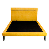 Cama King Size Danita, Base Armable Con Cabecera Roomi Color Amarillo Danita