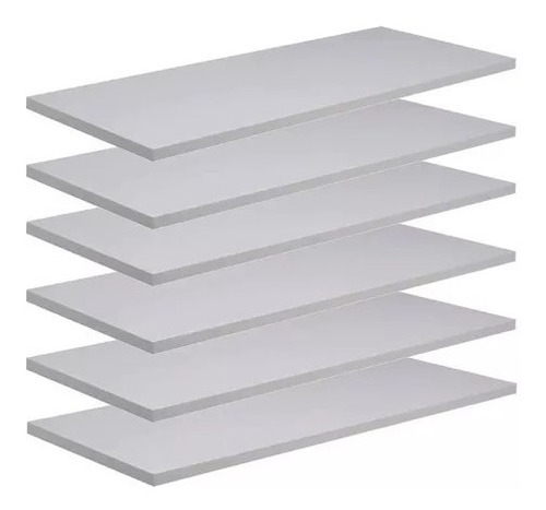 Kit 4 Prateleiras 50x30cm Mdf Branco Suporte Grátis 50304