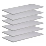 Kit 4 Prateleiras 50x30cm Mdf Branco Suporte Grátis 50304