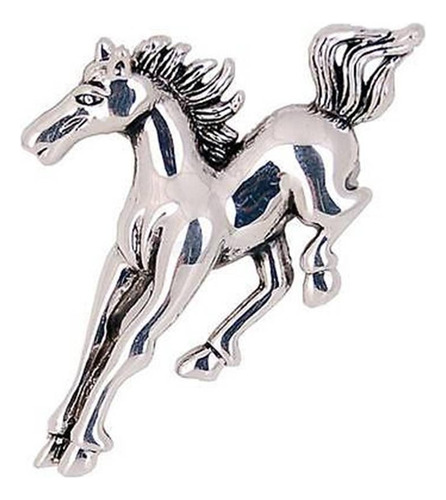 Broche Prendedor Caballo Plateado Vintage Silver Filled