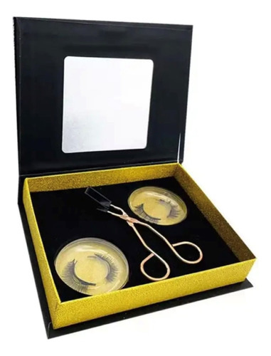 Kit 2 Pestañas Magnéticas (natural/ Volumen) + Caja Espejo