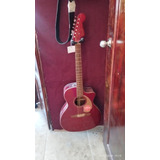 Fender New Porter Guitarra Electroacústica Candy Apple Red. 
