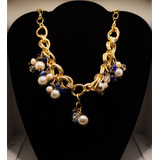 Collar Blue And Pearl Para Dama