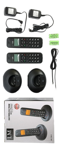 Set De 2 Teléfonos Con Pantalla Lcd Lm-1702-1 Color Negro 