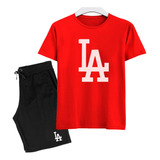 Kit Conjunto Infantil Camisa Bermuda Beisebol La