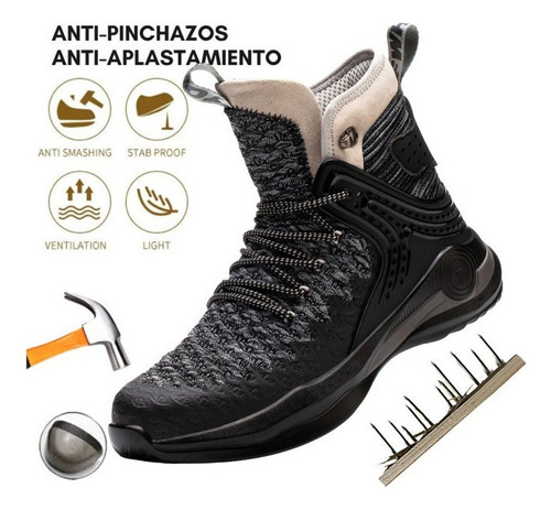 Botas De Trabalho Impermeáveis Masculinas Casquillo, De Alta