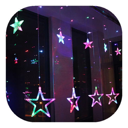 Cascata De Estrela 138 Led 8 Funções Natal Decor M/f 220v