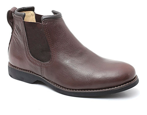 Bota Masculina Botina Country Couro Hipicos Comfort Café