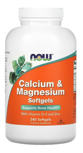 Cálcio & Magnésio 240 Softgels Now Importada Eua Now Foods