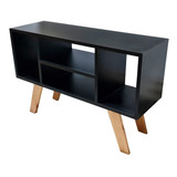 Mesa Tv Rack Nórdico Escandinava Melamina En Negro - Promo