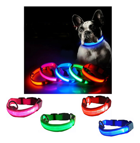 Collar P/ Perros Gatos Luz Led Ajustable Combo X 3 Collares