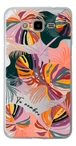 Funda Para Galaxy Para Mujer Flores Hojas Con Tu Nombre