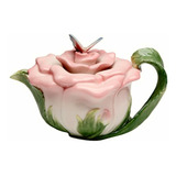 Cosmos Gifts, 20853 Butterfly On Rose Teapot, Ceramic, 5-1/2