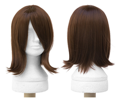 Peruca Castanha Curta C/ Franja Velma Cosplay Wig Halloween