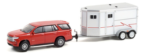 2021 Chevrolet Tahoe Con Remolque Caballos 1:64 Greenlight