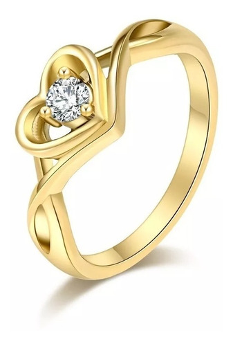 Moderno Regalo Anillo Promesa Novios Parejas Corazón A292