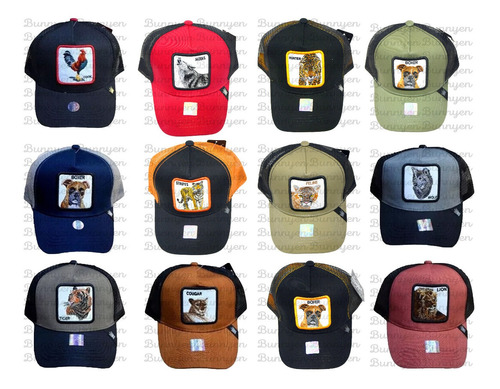 Gorra Visera Curva, Diferentes Animales, Mayoreo, Lote 20pzs