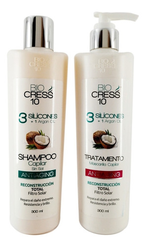 Biocress10 Shampoo + Tratamiento 3 Sili - mL a $419