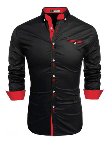 Camisa Gio Manga Larga Unicolor Para Hombre