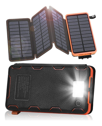 Powerbank Solar Bateria Portatil 20000mah 4 Páneles Solares