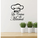 Vinilo De Pared Frase La Cocina De Mama Chef Sticker 