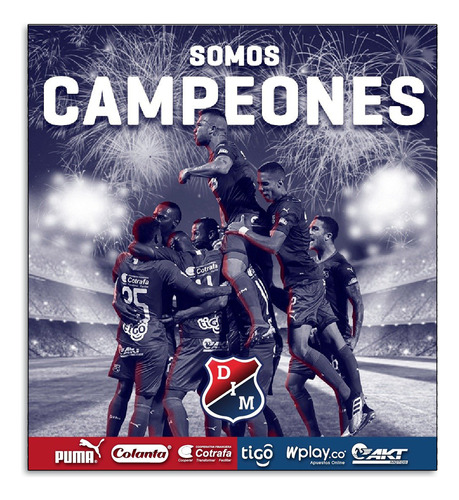 Cuadro Retablo Independiente Medellín Campeones Liga 50x70