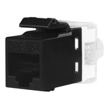 5 Conectores Keystone Fêmea Rj45 Cat6 Preto