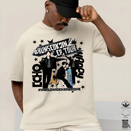 Camiseta Basica Algodao Jin Kpop Runseokjin Tour Worldwide | MercadoLivre