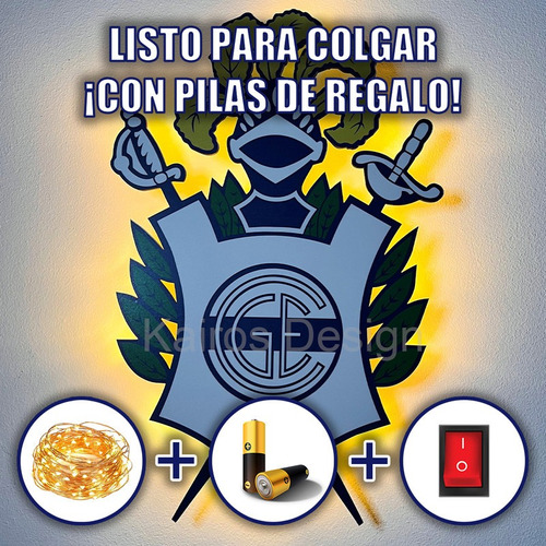 Regalo Original Escudo Led Todos Los Clubes Futbol Con Pilas